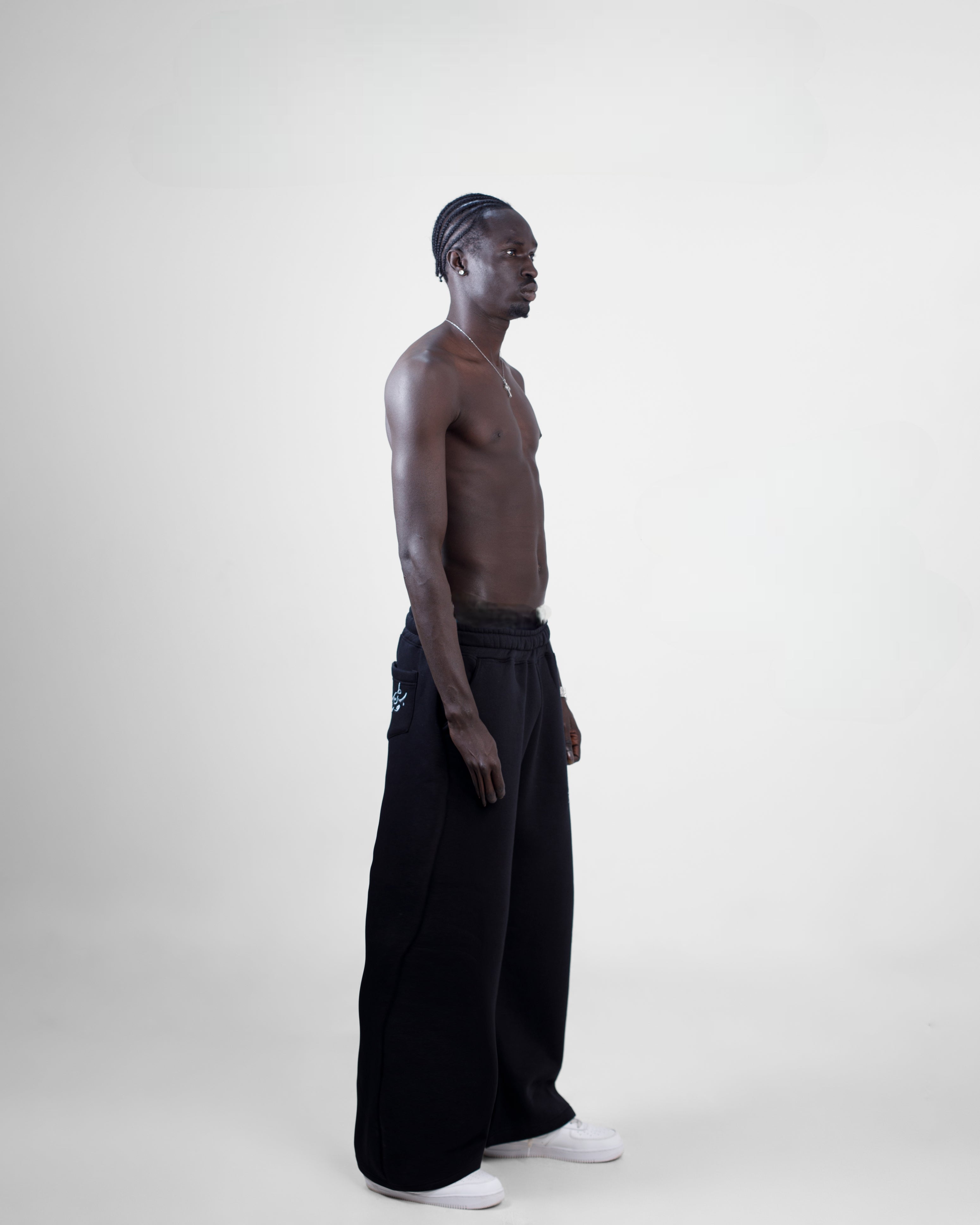 Grey on Black " ب ن ط ل و ن " super baggy pants