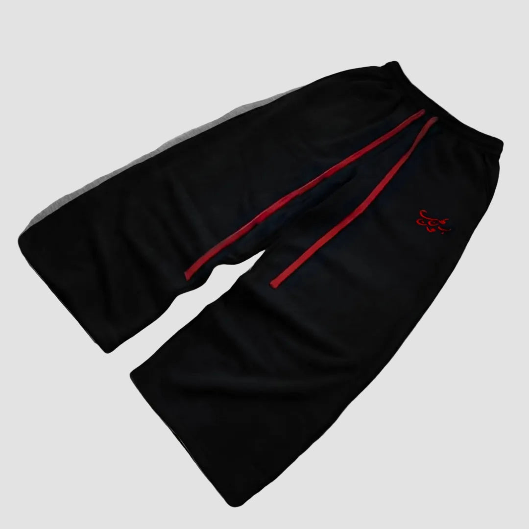 "Red on Black" ب ن ط ل و ن Super baggy pants